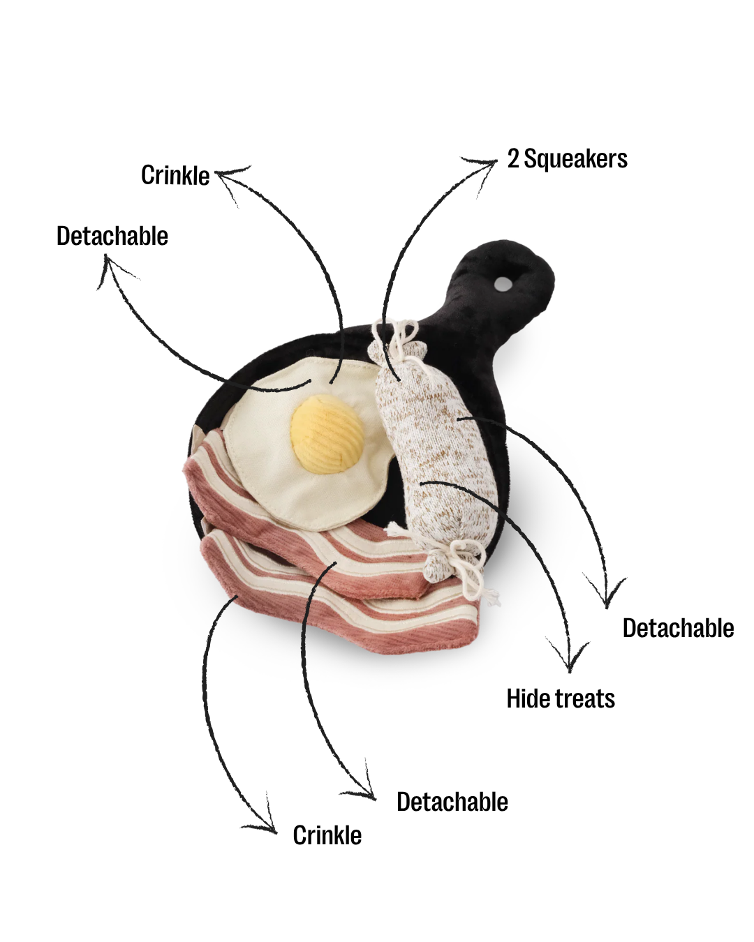 Interactive Breakfast Snuffle & Squeaky Dog Toy