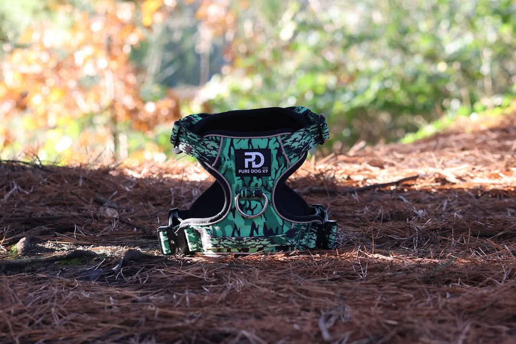 Green Camo Padded Comfort Dog Harness