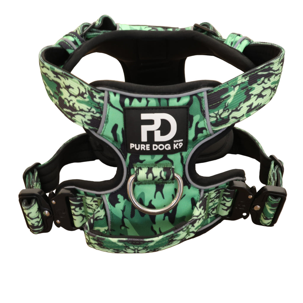 Green Camo Padded Comfort Dog Harness