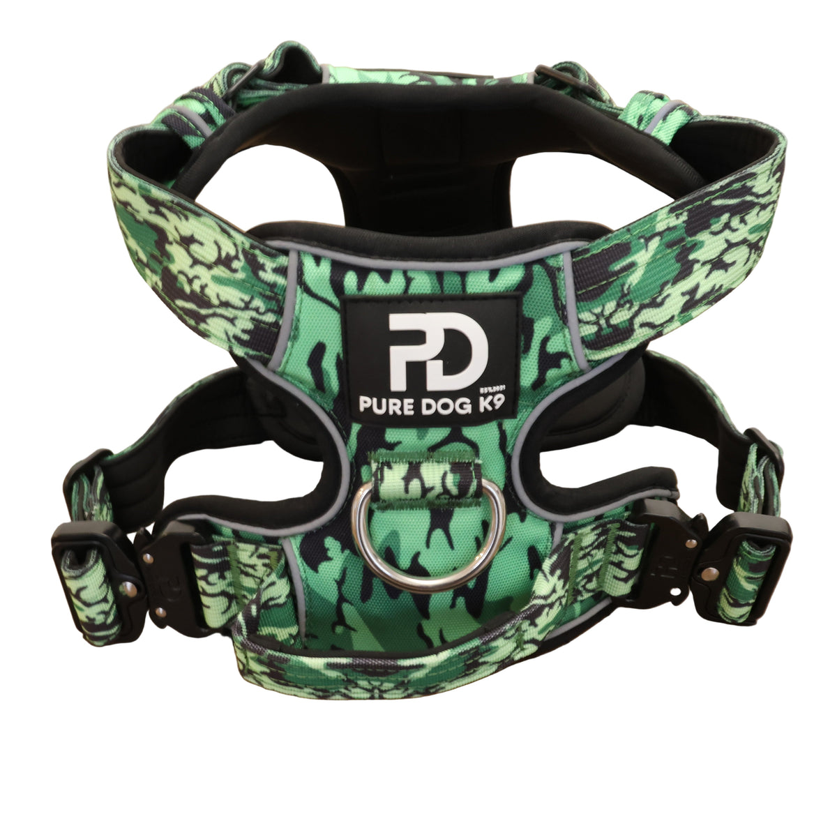 Green Camo Padded Comfort Dog Harness