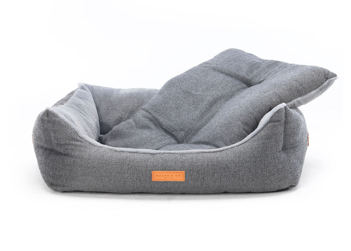 The Balmoral Luxury Herringbone Bolster Dog Bed