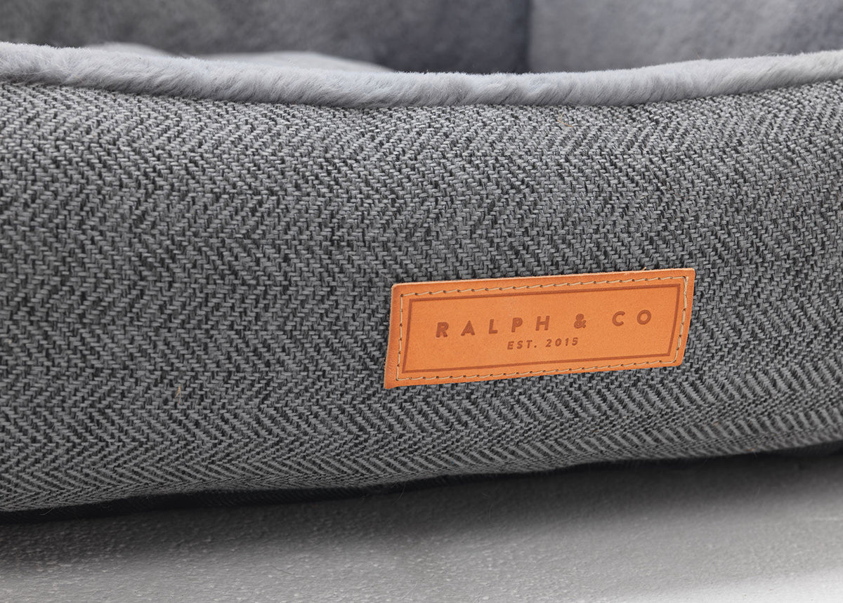 The Balmoral Luxury Herringbone Bolster Dog Bed