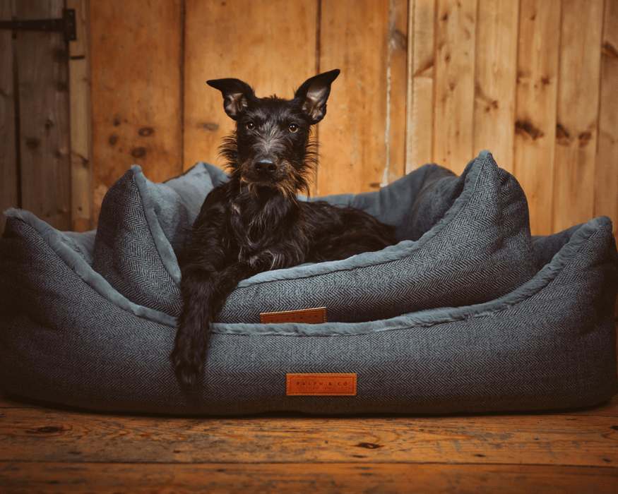 The Balmoral Luxury Herringbone Bolster Dog Bed