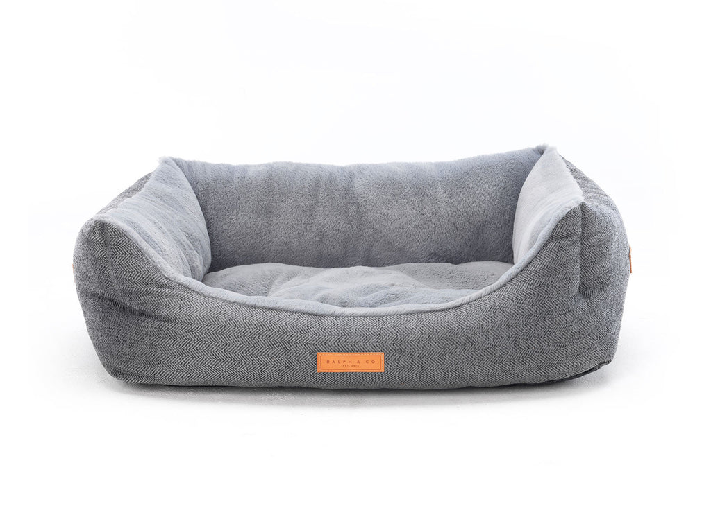 The Balmoral Luxury Herringbone Bolster Dog Bed