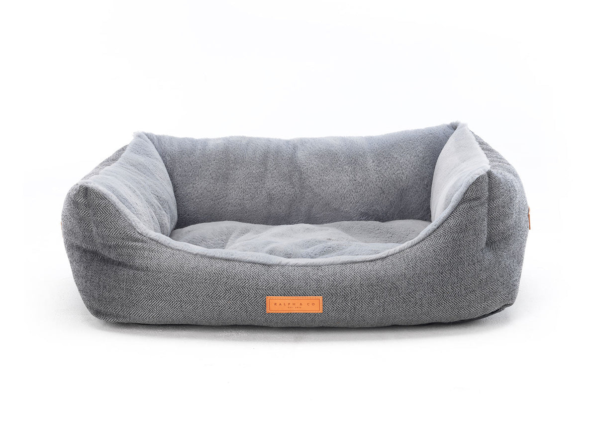 The Balmoral Luxury Herringbone Bolster Dog Bed