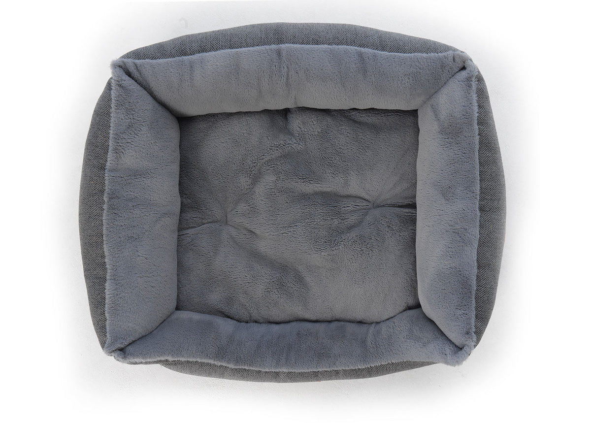 The Balmoral Luxury Herringbone Bolster Dog Bed