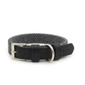 The Balmoral Luxury Grey Herringbone & Leather Dog Collar